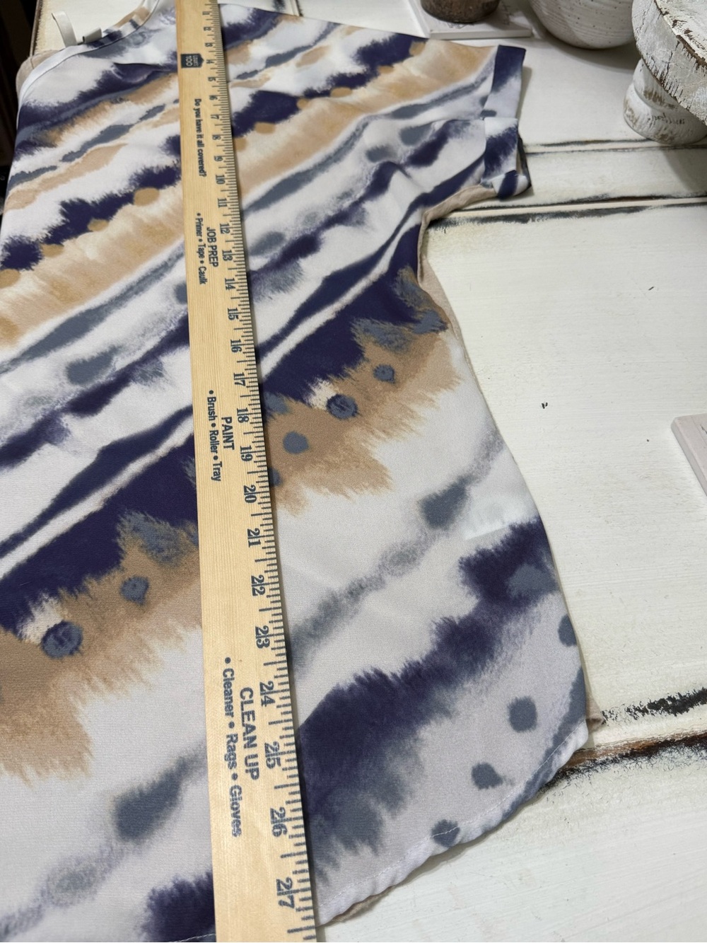 EST 1946 V-Neck Tie-Dye Dolman Blouse in Navy and Beige Large - Picture 6 of 7
